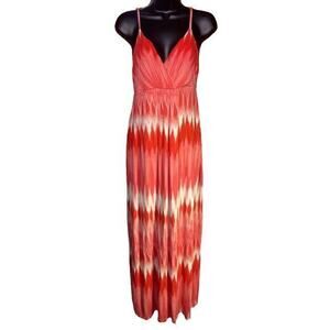 Willie Smith Beach Maxi Dress Pink Red Tie Dye Razor Back Strap Stretch‎ Size M